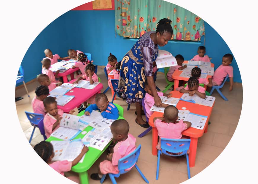 School photo showing students at work